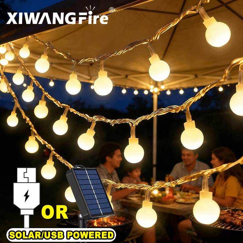 Solar Street Light Led - Lampki solarne/USB/bateryjne, 3-10M, kule LED, wodoodporne,