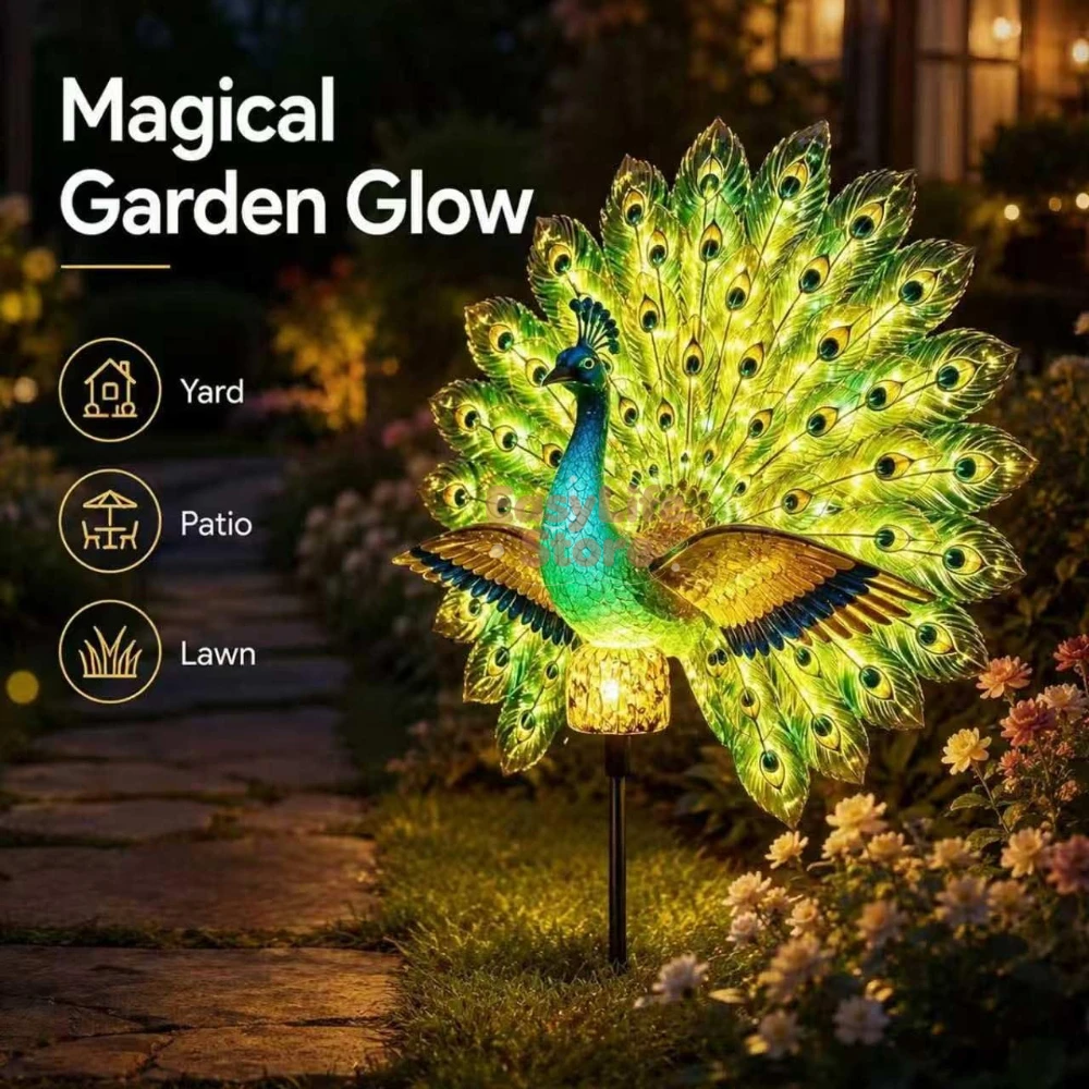 Solar Street Light Led - Solarna rzeźba pawia do ogrodu, dekoracyjne
